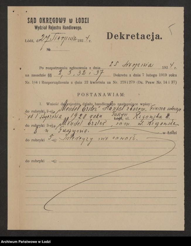 Obraz 7 z jednostki "Mendel Erster- handel zbożem"