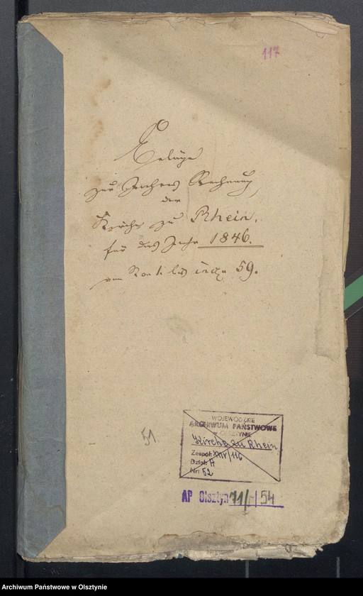 image.from.unit.number "Beläge zur Jahres Rechnung der Kirche zu Rhein für das Jahr 1846"