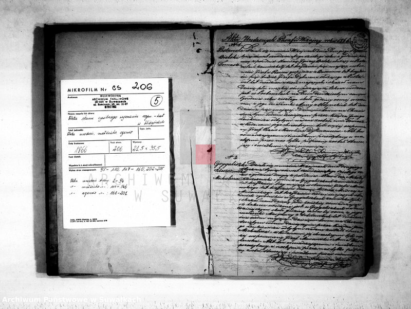 Obraz 3 z jednostki "Duplikat akt urodzonych, zaślubionych i zmarłych parafii wiżajńskiej na rok 1866"