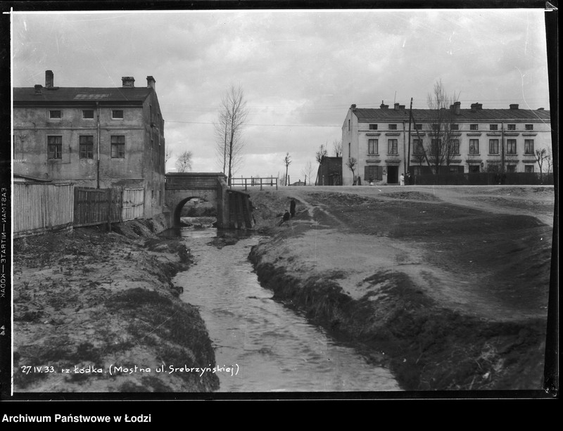 Obraz 1 z jednostki "Rzeka Łódka, most na ul. Srebrzyńskiej 27.04.1933"
