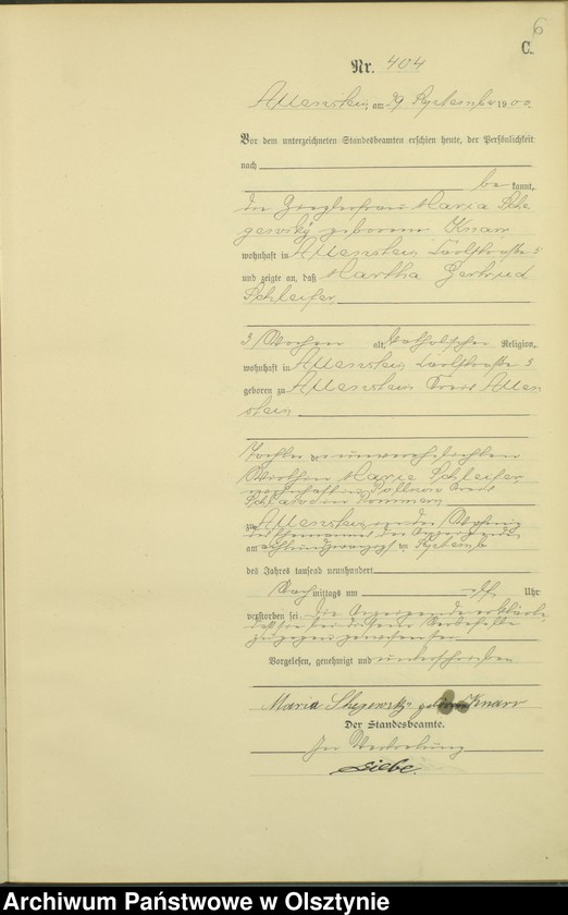 image.from.unit.number "Sterbe-Haupt-Register Tom II,Nr 400 - 522"