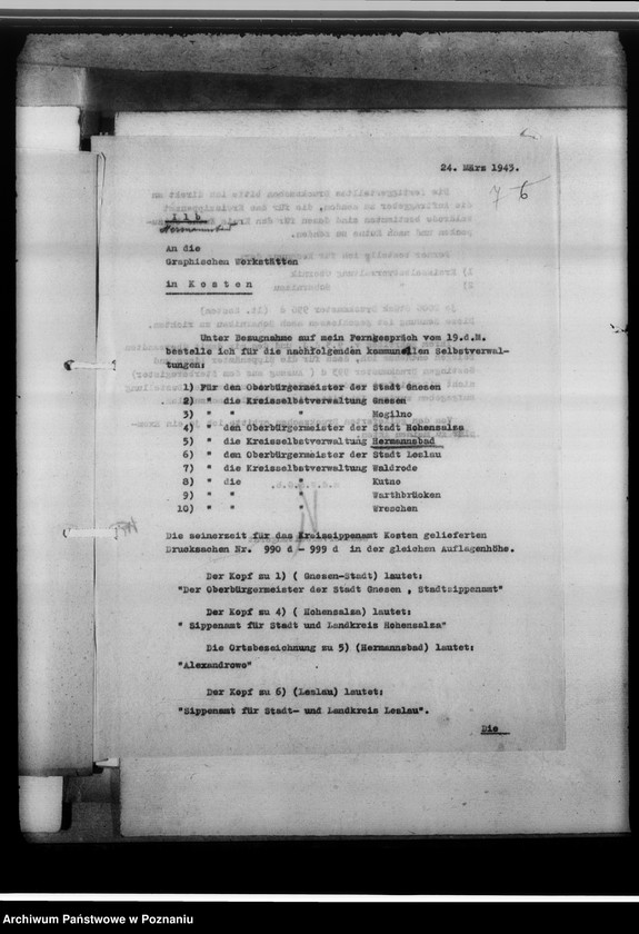 Obraz 11 z jednostki "[Korespondencja w sprawach organizacyjnych i działalności], Kreissippenamt Hermannsbad [Ciechocinek, powiat Aleksandrów Kujawski, województwo bydgoskie]"