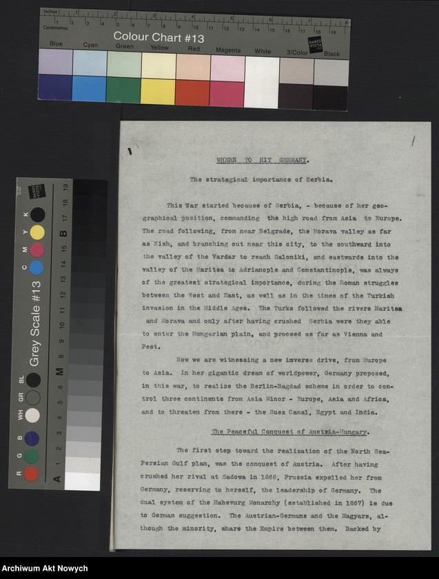 image.from.unit.number "Problemy polityczne i strategiczne Austro-Węgier i państw bałkańskich. Memoriały. Korespondencja. Wycinki prasowe; Załączniki: mapa kolei Austro-Węgier, 1918 r.: w Oddz. III AAN"