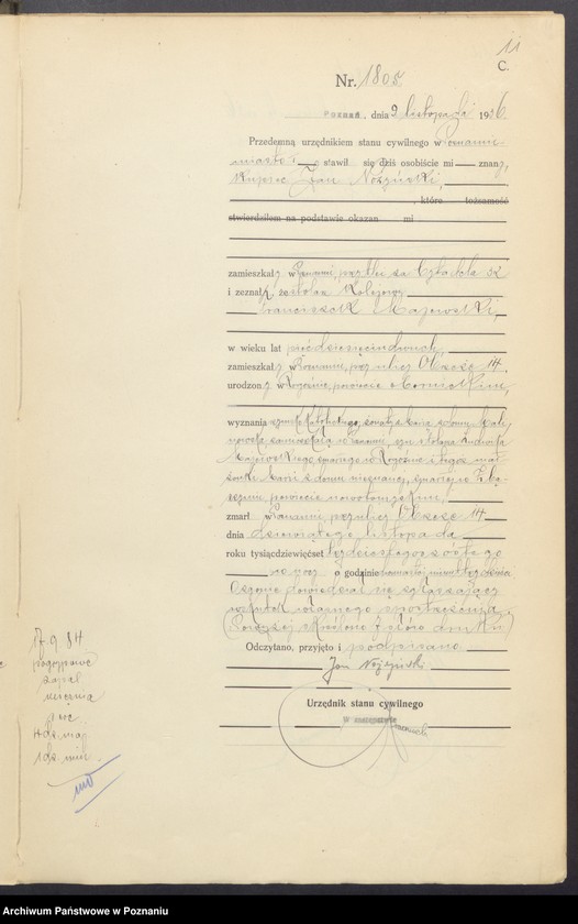 Obraz 13 z jednostki "Księga miejscowa zgonów tom IV [Rejestr główny zgonów]"