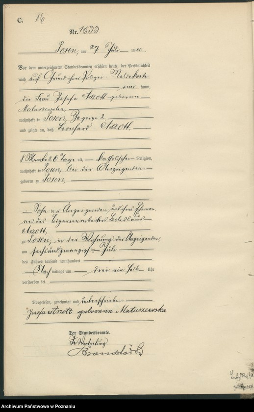 Obraz 19 z jednostki "Księga miejscowa zgonów"