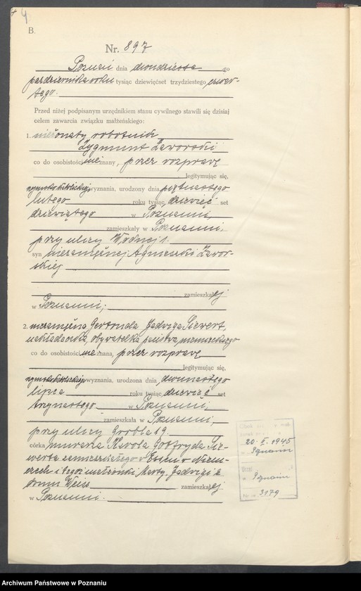 Obraz 6 z jednostki "Księga miejscowa małżeństw tom IV [Rejestr główny małżeństw]"