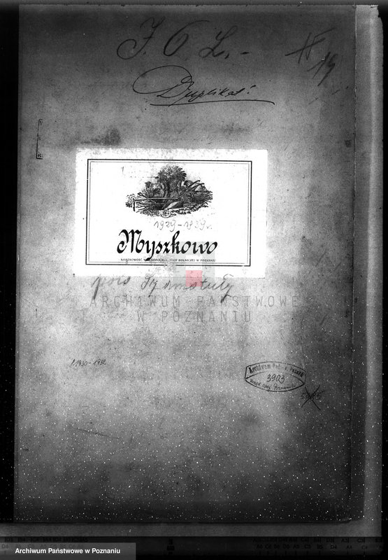 image.from.unit.number "Plan urządzenia gospodarstwa leśnego dla lasu majętności Myszkowo powiat szamotulski 1929-1939"
