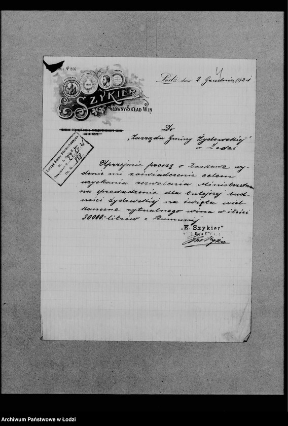 Obraz 8 z jednostki "Zaopatrzenie ludności żydowskiej w mąkę świąteczną"