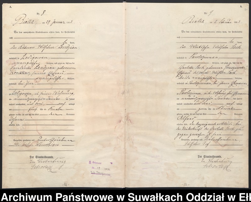 image.from.unit.number "Geburts-Haupt-Register des Königlichen Preussischen Standes-Amtes Belzonzen Kreis Johannisburg"