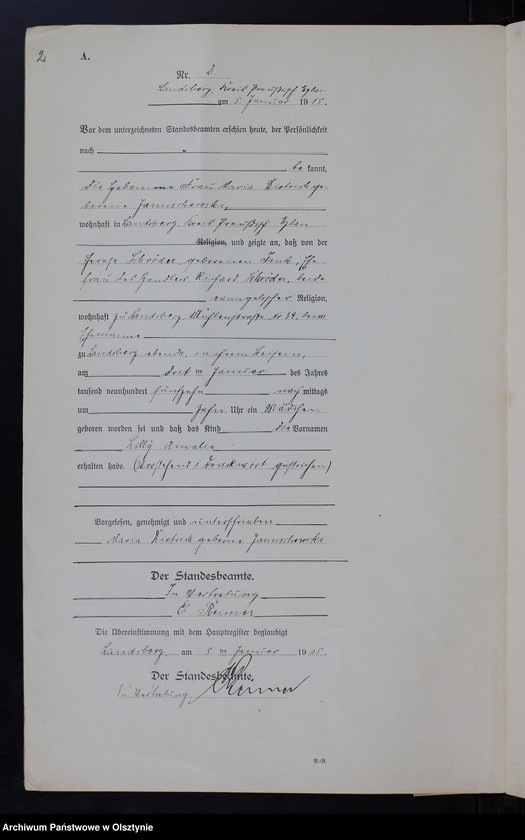 image.from.unit.number "Geburts-Neben-Register Nr 1 - 45 [ Księga urodzeń - wtóropis ]"