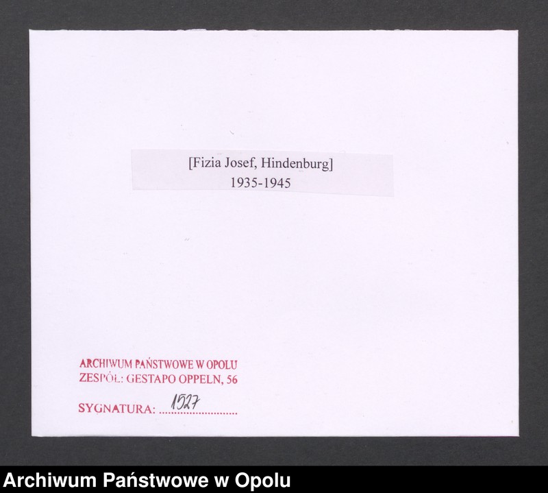 Obraz 2 z jednostki "[Fizia Josef, Hindenburg]"