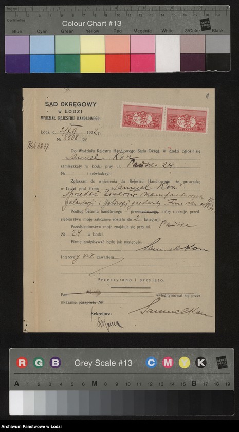 Obraz 3 z jednostki "Samuel Kon- sprzedaż towarów manufakturowych, galanterii i gotowej garderoby"