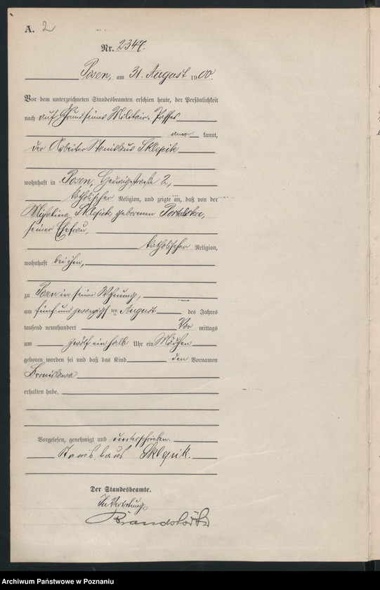 Obraz 5 z jednostki "Księga miejscowa urodzeń"