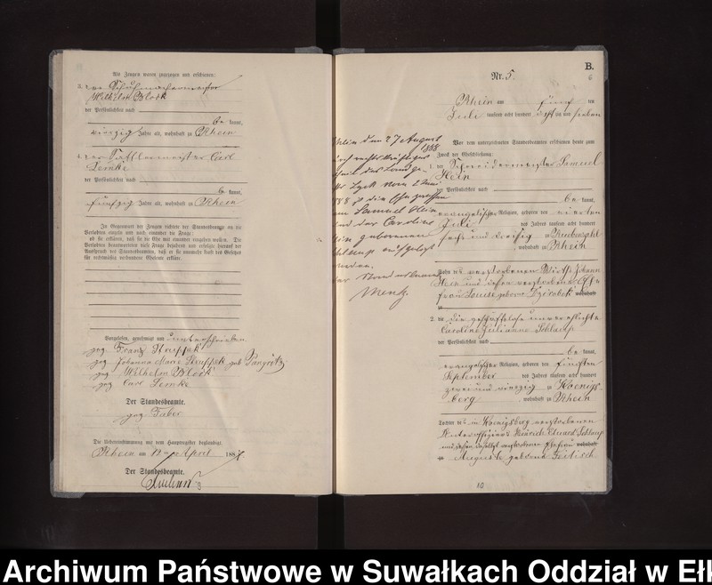image.from.unit.number "Heiraths-Neben-Register des Preussischen Standes-Amtes Rhein Kreis Loetzen"