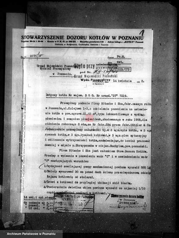 Obraz 5 z jednostki "Fabryka maszyn w Poznaniu własność Ntsche i ska nr woj. 7219"