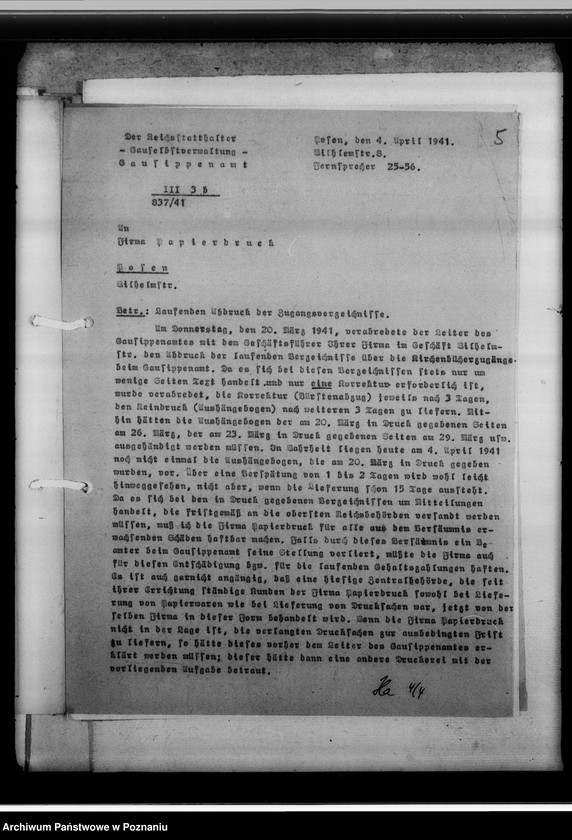 Obraz 9 z jednostki "Verzeichnis der, in der Sippenstelle der Regierungs des Generalgouvernements aufbewahrten Personenstandsbücher [wykaz, korespondencja]"