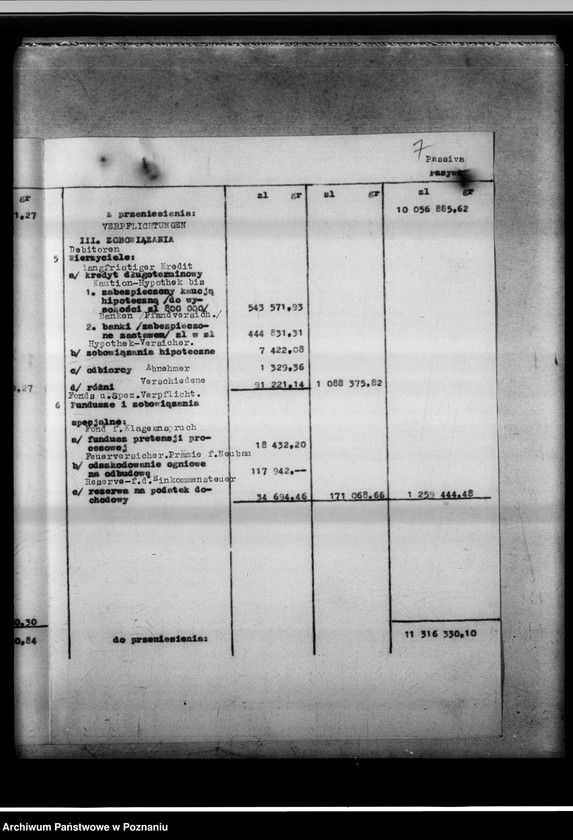 Obraz 11 z jednostki "[Poznańska Spółka Okowiciana - bilans]."