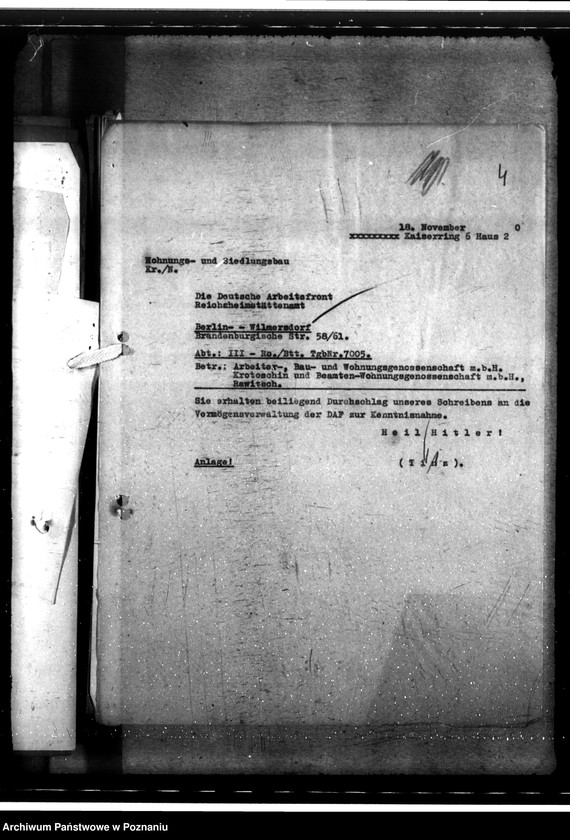 Obraz 8 z jednostki "Verwaltung des Wohnungsbesitzes ehemals polnischer Wohnungsunternehmen. Gründung der Kreiswohnungsgesellschaften"