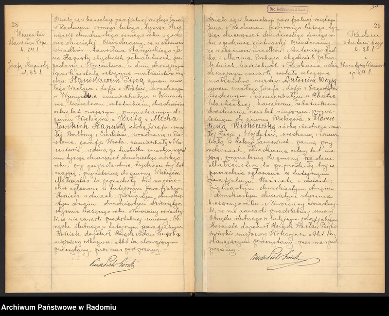 Obraz 17 z jednostki "[Duplikat akt zaślubionych parafii św. Jana w Radomiu za 1928 r.]"