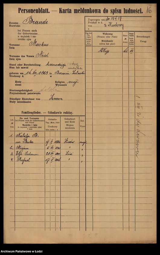 image.from.unit.number "[Spis ludności Łodzi] Bratus - Braune"