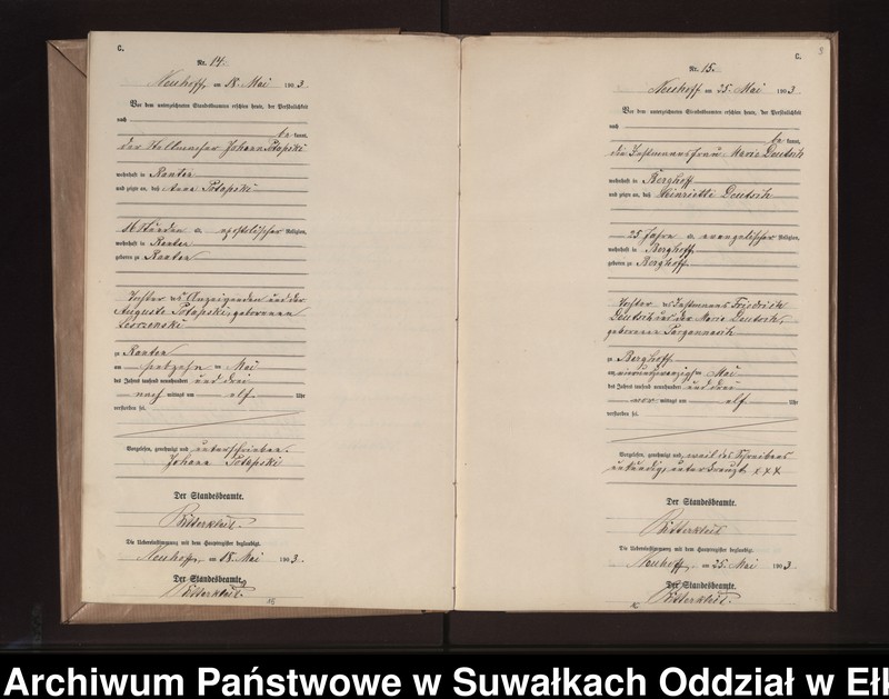 image.from.unit.number "Sterbe-Neben-Register des Preussischen Standes-Amtes Neuhoff Kreis Loetzen"
