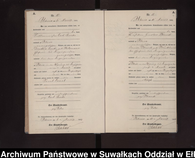image.from.unit.number "Geburts-Neben-Register des Preussischen Standes-Amtes Rhein Kreis Loetzen"