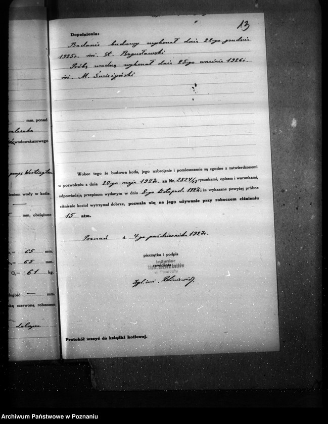 Obraz 16 z jednostki "H. Cegielski - T. A. Poznań nr woj. kotła 5953"