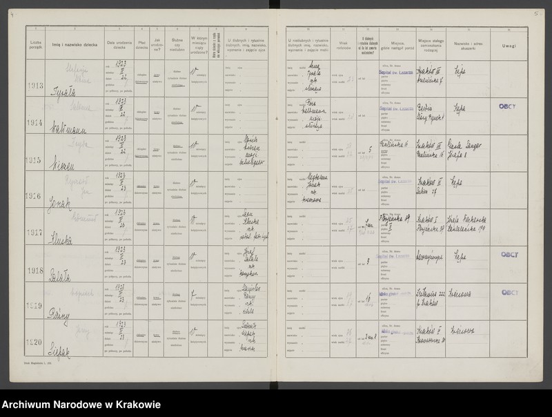 image.from.unit "Księga urodzin Chrześcijan i Izraelitów, t. II"