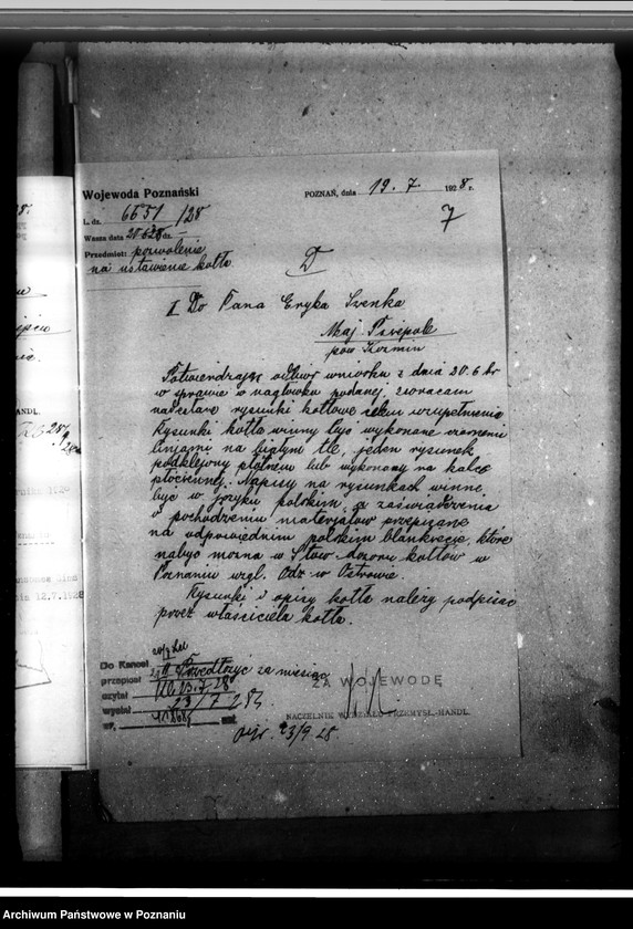 image.from.unit.number "Majętność Psiepole, pow. krotoszyński własność E. Franek nr woj. kotła 6226"