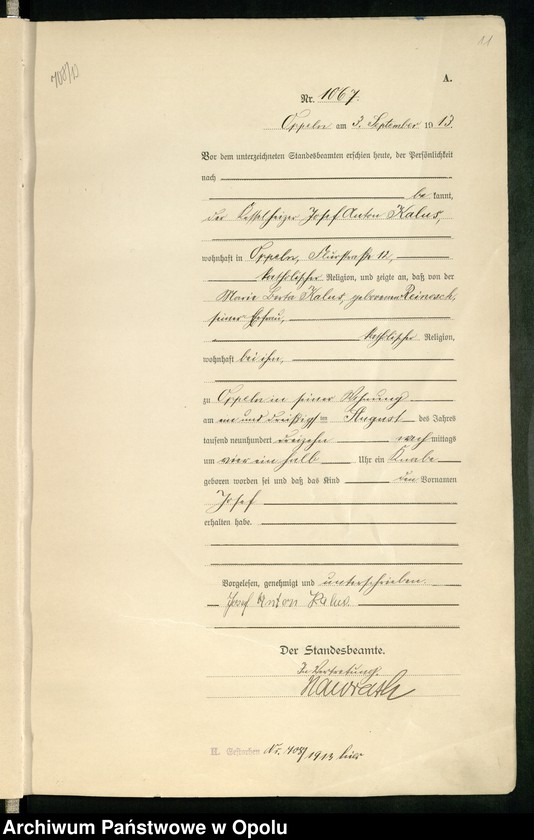 image.from.unit.number "Urząd Stanu Cywilnego Opole Księga Urodzeń Rok 1913 1058-1559"