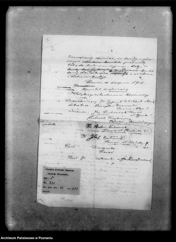 image.from.unit.number "Odezwa Komitetu Poznańskiego Polskiego Archiwum Wojennego do rodaków o nadsyłanie materiałów archiwalnych związanych z wojną."