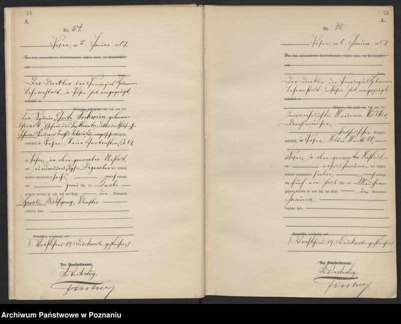 Obraz 20 z jednostki "Księga miejscowa urodzeń tom I [Rejestr główny urodzeń]"