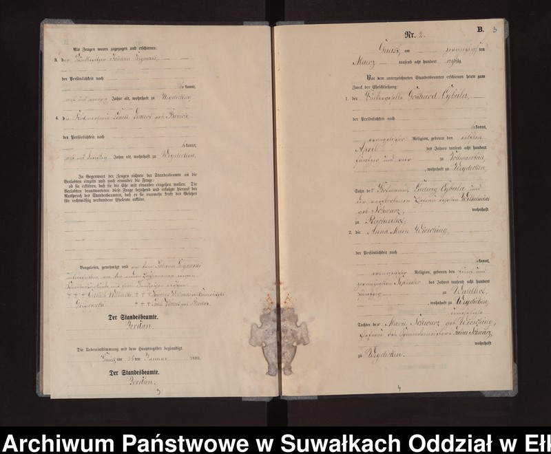 image.from.unit.number "Heiraths-Neben-Register des Königlich Preussischen Standes-Amtes Gneist Kreis Loetzen"