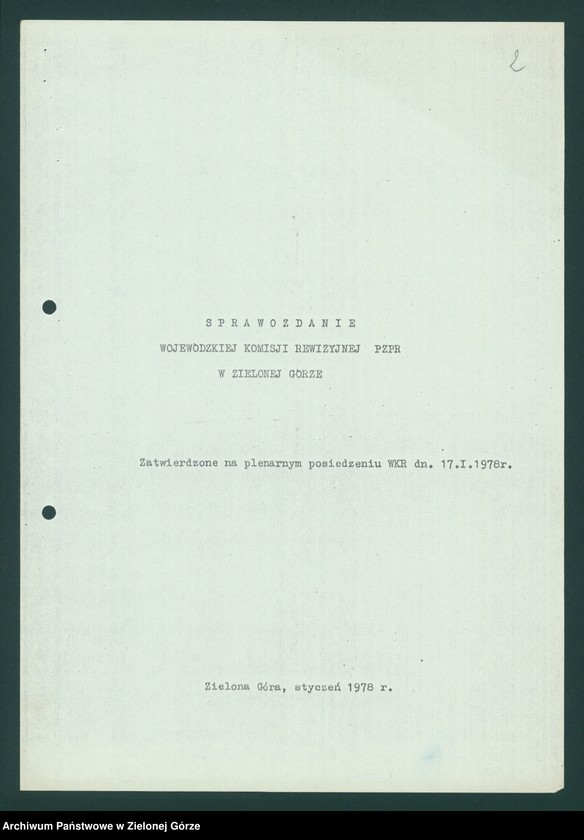 Obraz z jednostki "Protokóły z posiedzeń plenarnych WKR wraz z załącznikami."