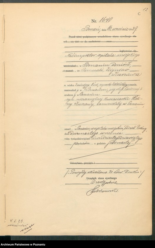 Obraz 15 z jednostki "Księga miejscowa zgonów tom IV [Rejestr główny zgonów]"