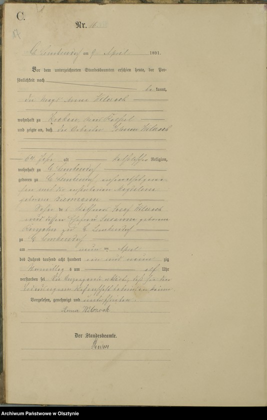 image.from.unit.number "Sterbe-Haupt-Register Nr 1 - 47"