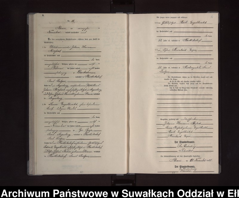 image.from.unit.number "Heiraths-Neben-Register des Königlichen Preussischen Standes-Amtes Orlen Kreis Loetzen"