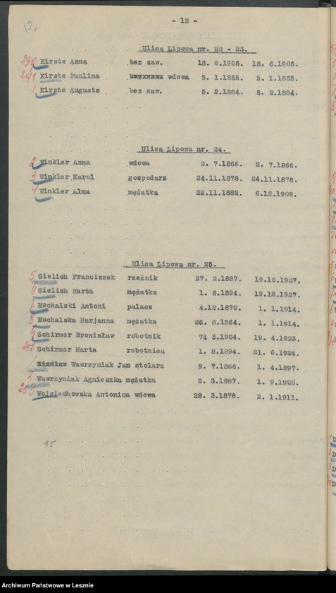 Obraz 15 z jednostki "[Obwód I - głosuje w Szkole Przemysłowo-Handlowej /listy wyborców/]"