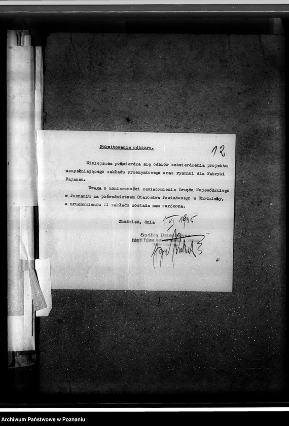 Obraz 16 z jednostki "Zatwierdzenie Zakładu Przemysłowego Fabryki Fajansów formy St. Mańczak w Chodzieży"