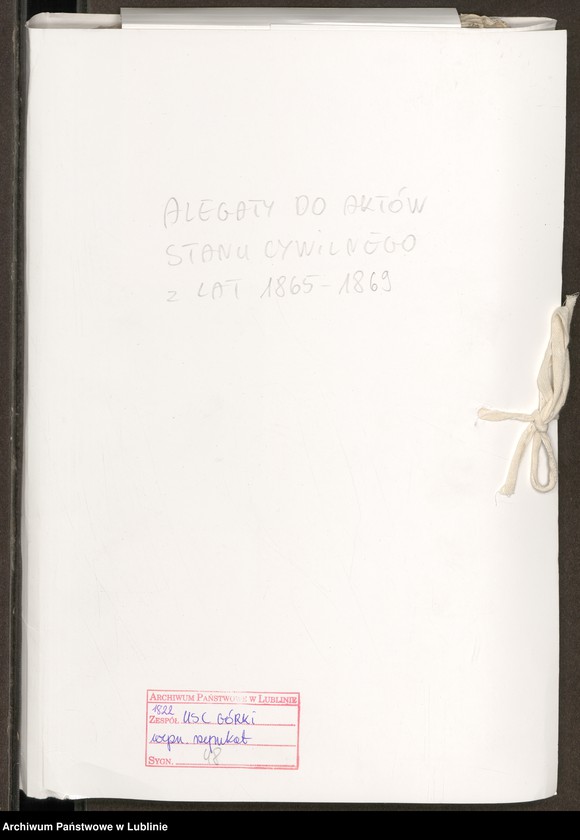 image.from.unit.number "Alegaty do ksiąg urodzeń, małżeństw i zgonów z lat 1865 – 1869"