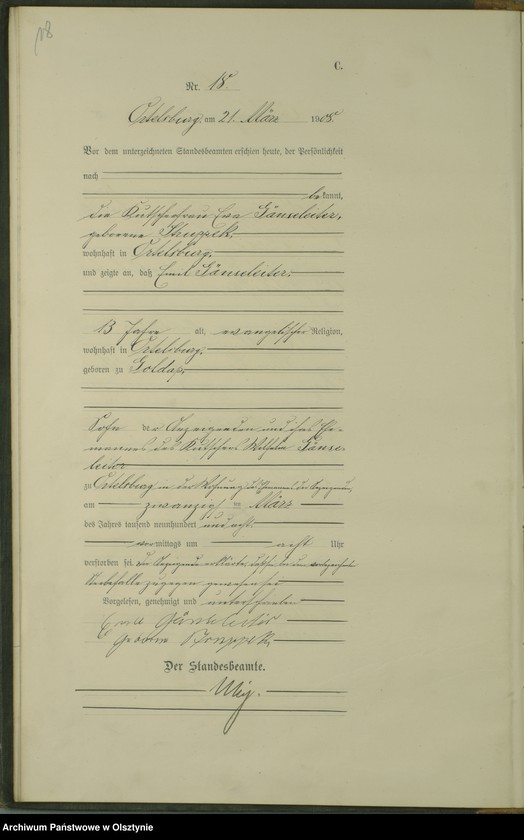 image.from.unit.number "Sterbe-Haupt-Register Nr 1 - 98"