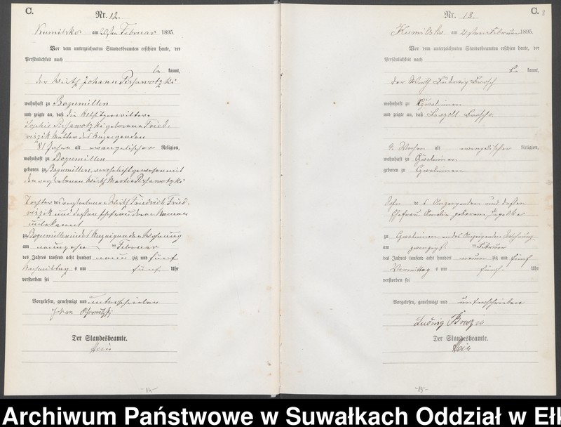 image.from.unit.number "Sterbe-Haupt-Register des Königlichen Preussischen Standes-Amtes Kumilsko Kreis Johannisburg"