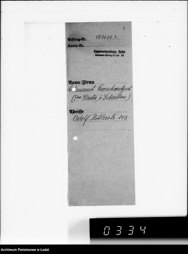 Obraz 5 z jednostki "Aufträge Litzm. Warenhandelsgesellschaft"