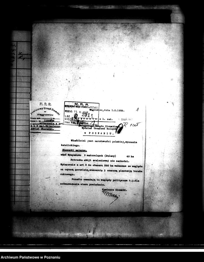 image.from.unit.number "Majątek Objezierze powiatu obornickiego wyłączenie z art. 4 i 5 ustawy o wykonaniu reformy rolnej Turno Stanisław"
