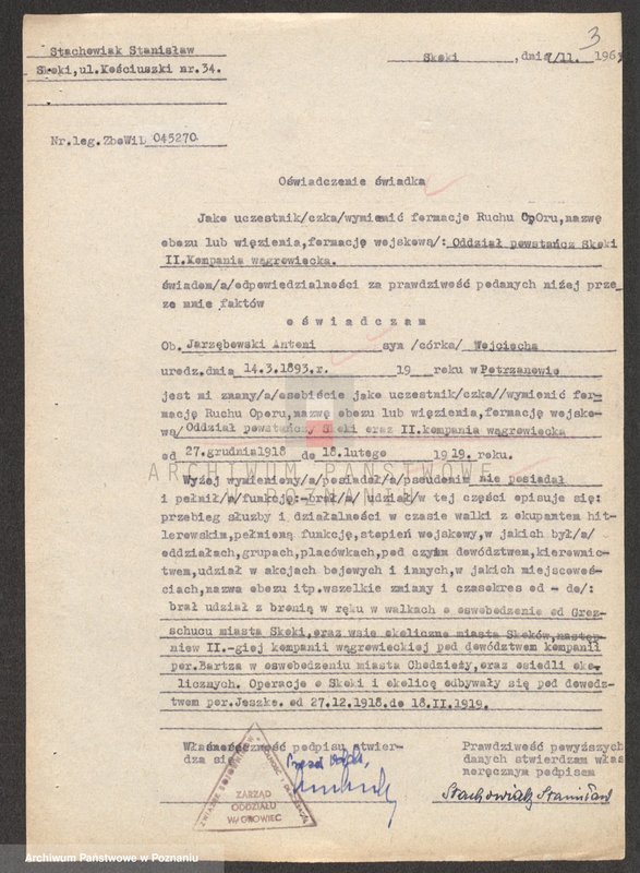 Obraz 18 z jednostki "Życiorysy powstańców wielkopolskich: J - tom lV /Jarzębowski Antoni - Jeszka Bolesław/."