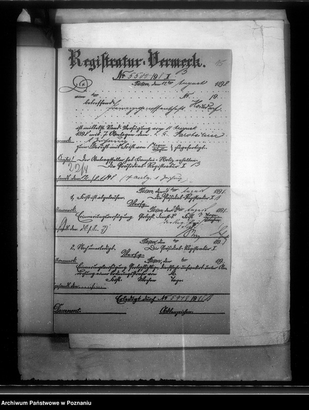 Obraz 19 z jednostki "Bildung der Draenage Genossenschaft Hochdorf Kreises Jarotschin /Wysogotówek/"