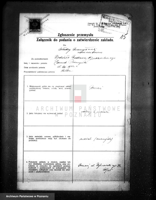 Obraz 18 z jednostki "/Projekt urządzenia odlewni metali przy ul. Dąbrowskiego 81/"