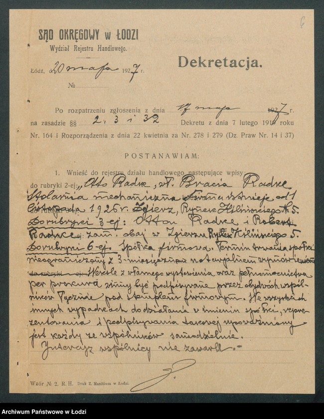 Obraz 8 z jednostki "Otto Radke Bracia Radke- stolarnia mechaniczna"