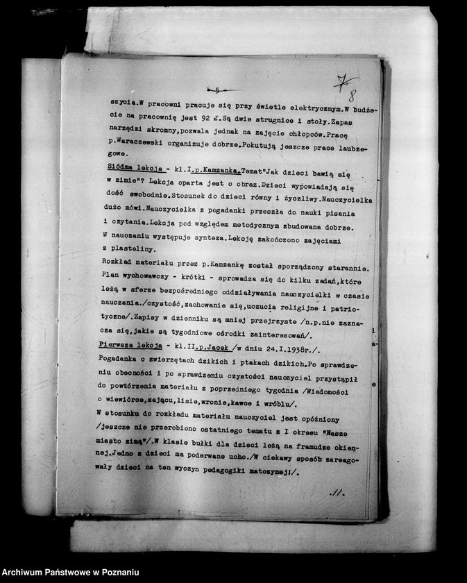 Obraz 12 z jednostki "[Sprawozdania z wizytacji szkół specjalnych, kursów wakacyjnych WKN i tym podobne]"
