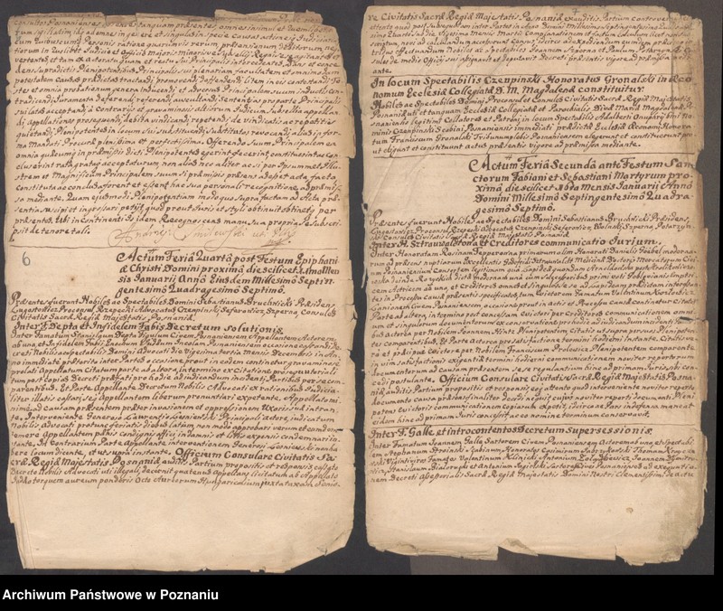 Obraz 8 z jednostki "Prothocollum nobilis officii consularis civitatis SR.Mtis Posnaniae."